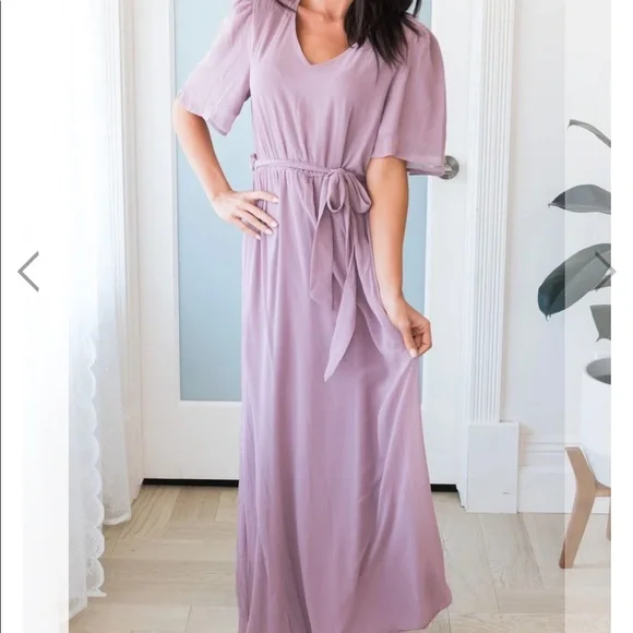 Tea & Rose | Dresses | Tea Rose Neesees Lavender Lined Modest Formal Maxi  Dress S | Poshmark